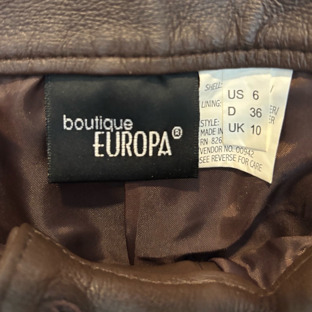 Vintage 100% Genuine Leather Chocolate Brown Bootcut Pants Size 6 - Picture 9 of 17